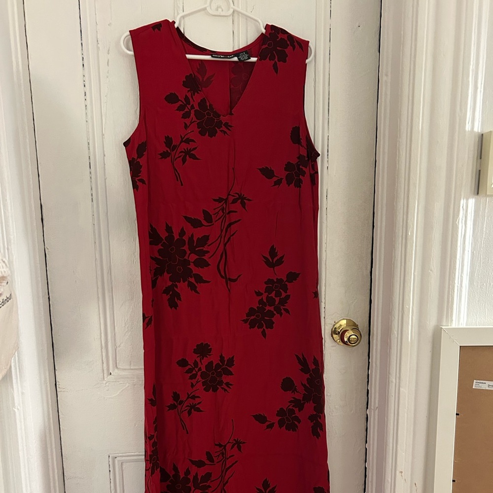 Style & Co. Red and Brown Floral Maxi Dress